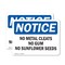 Signmission No Metal Cleats No Gum No Sunflower Seeds, 5 in W x Rectangle, Vinyl Decal OS-2PACK-NS-D-35-L-14701 - alternate 1